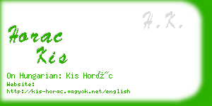 horac kis business card